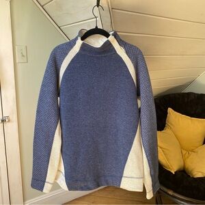 PRANA Brandie Steel Blue Heather Wool Blend Pullover XL